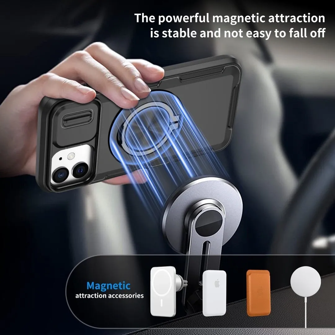 2-in-1 Magnetic Sliding Lens Case, Black for iPhone 12 - Image 4