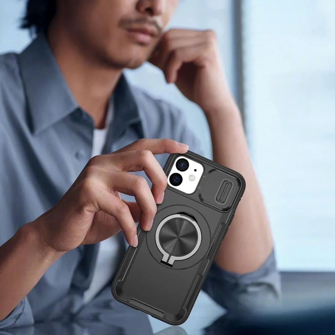 2-in-1 Magnetic Sliding Lens Case, Black for iPhone 12 - Image 5