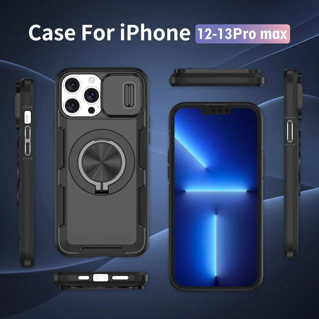 2-in-1 Magnetic Sliding Lens Case, Black for iPhone 13 - Image 2