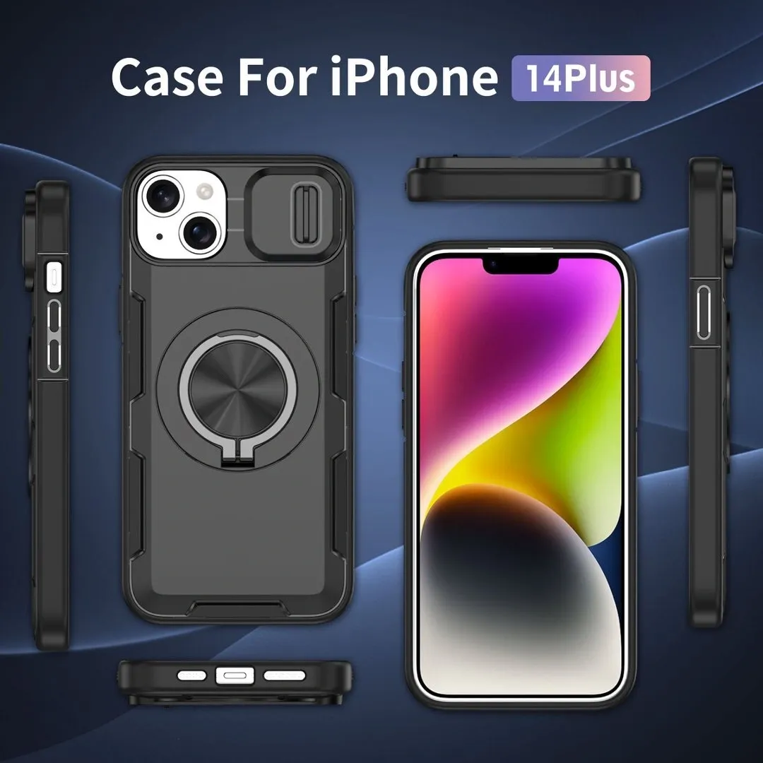 2-in-1 Magnetic Sliding Lens Case, Black for iPhone 14 - Image 4