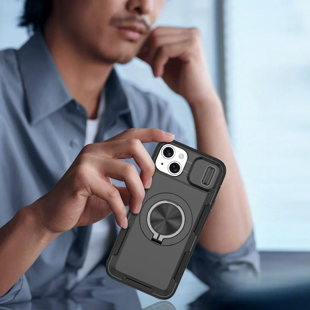 2-in-1 Magnetic Sliding Lens Case, Black for iPhone 14 - Image 5