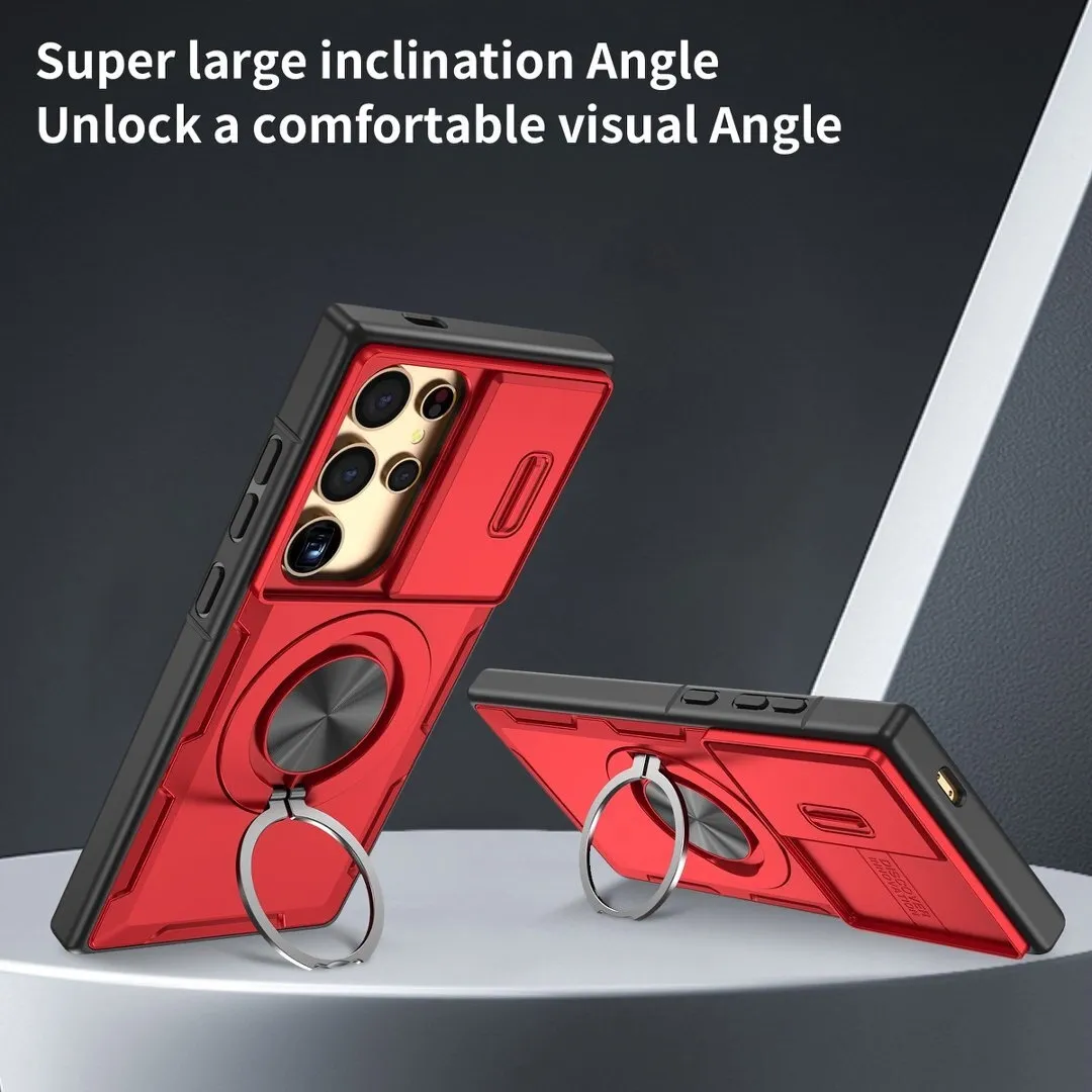 2-in-1 Magnetic Sliding Lens Case, Red for Samsung S24Ultra - Image 3