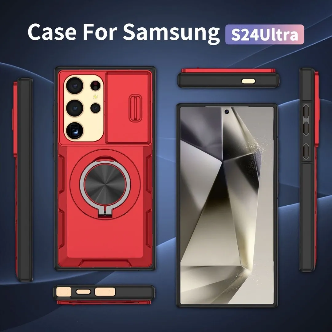 2-in-1 Magnetic Sliding Lens Case, Red for Samsung S24Ultra - Image 5