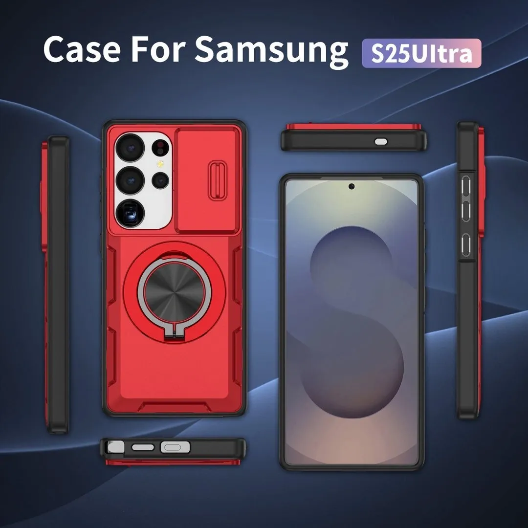 2-in-1 Magnetic Sliding Lens Case, Red for Samsung S25Ultra - Image 5