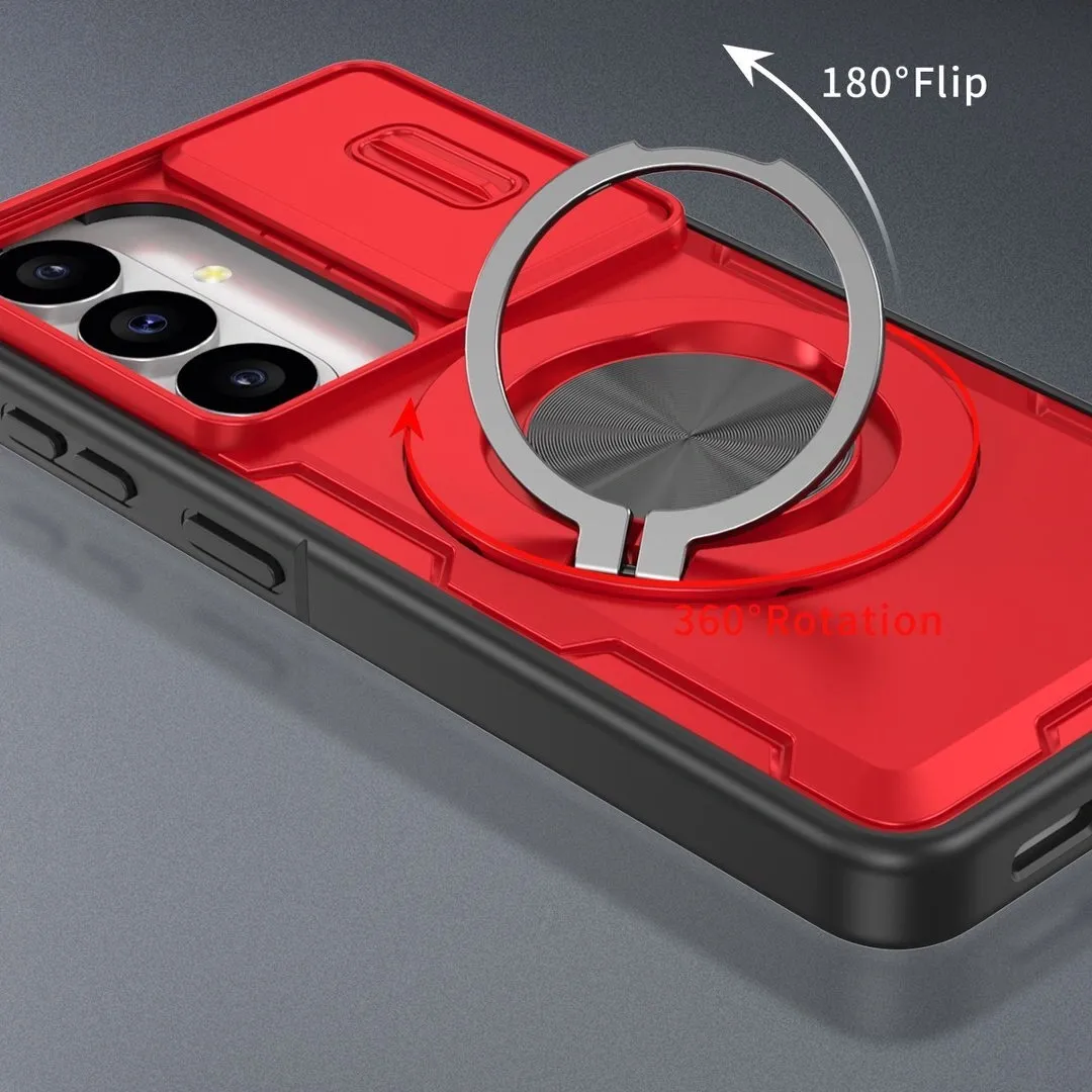 2-in-1 Magnetic Sliding Lens Case, Red for Samsung S26 - Image 2