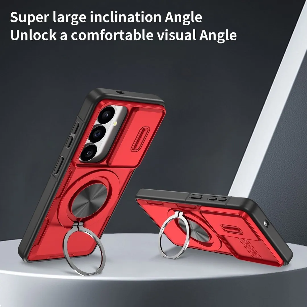 2-in-1 Magnetic Sliding Lens Case, Red for Samsung S26 - Image 3