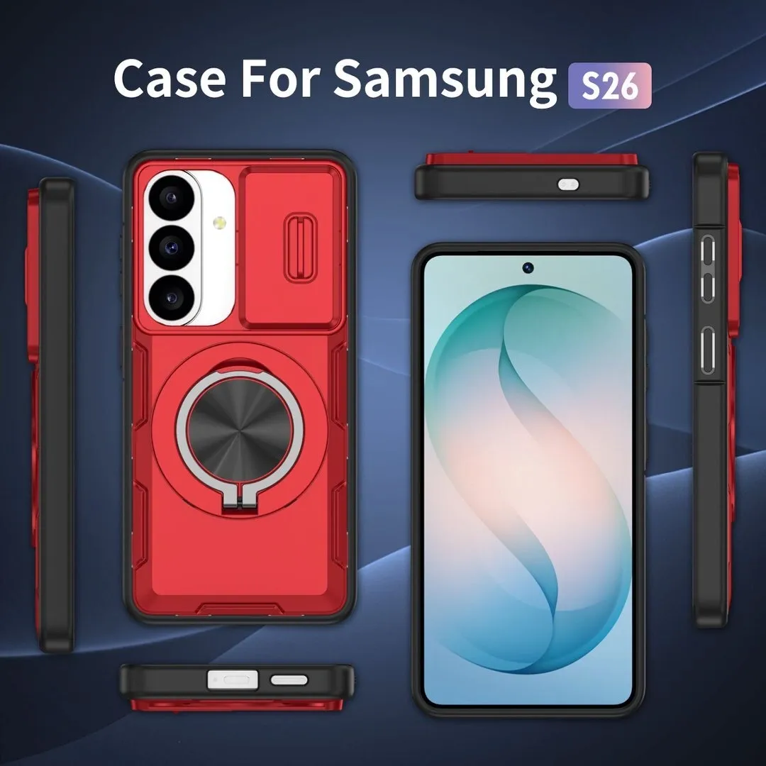 2-in-1 Magnetic Sliding Lens Case, Red for Samsung S26 - Image 5