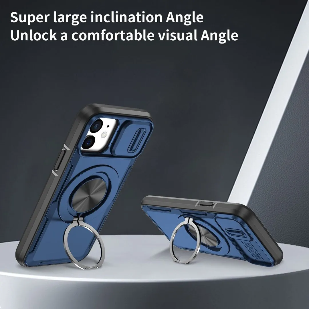 2-in-1 Magnetic Sliding Lens Case, Blue for iPhone 12 - Image 3