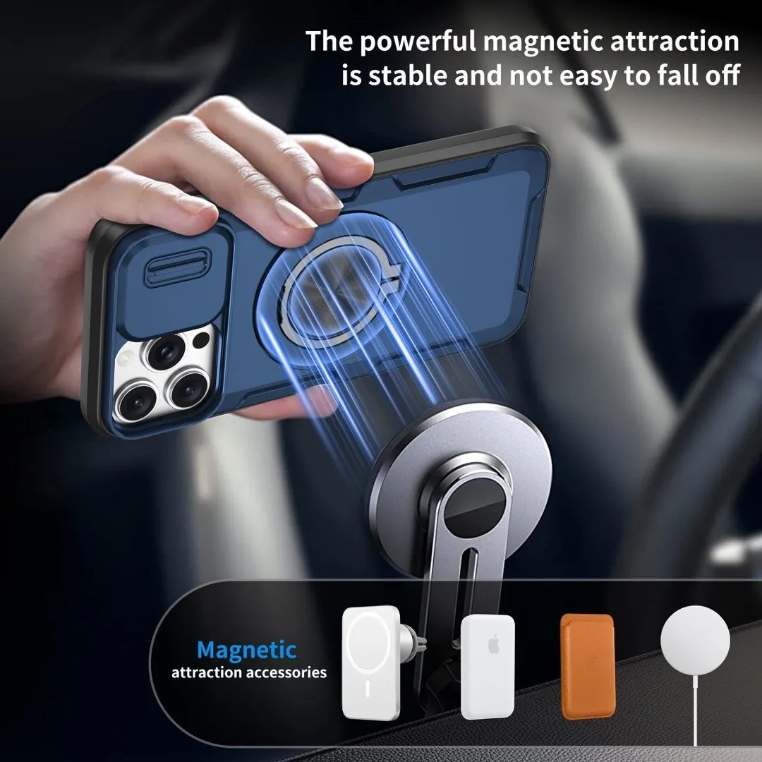 2-in-1 Magnetic Sliding Lens Case, Blue for iPhone 13 Pro - Image 5