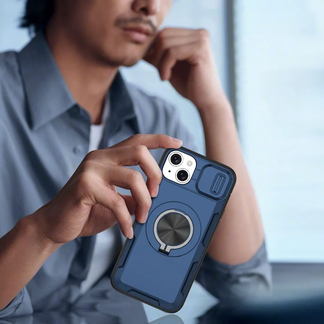 2-in-1 Magnetic Sliding Lens Case, Blue for iPhone 14 Plus - Image 5