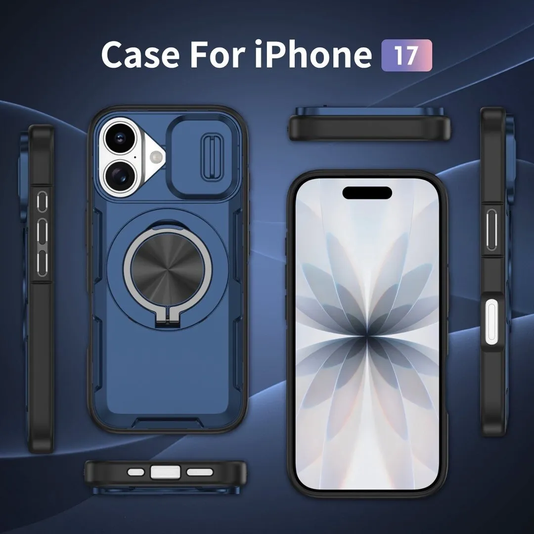 2-in-1 Magnetic Sliding Lens Case, Blue for iPhone 17 - Image 4