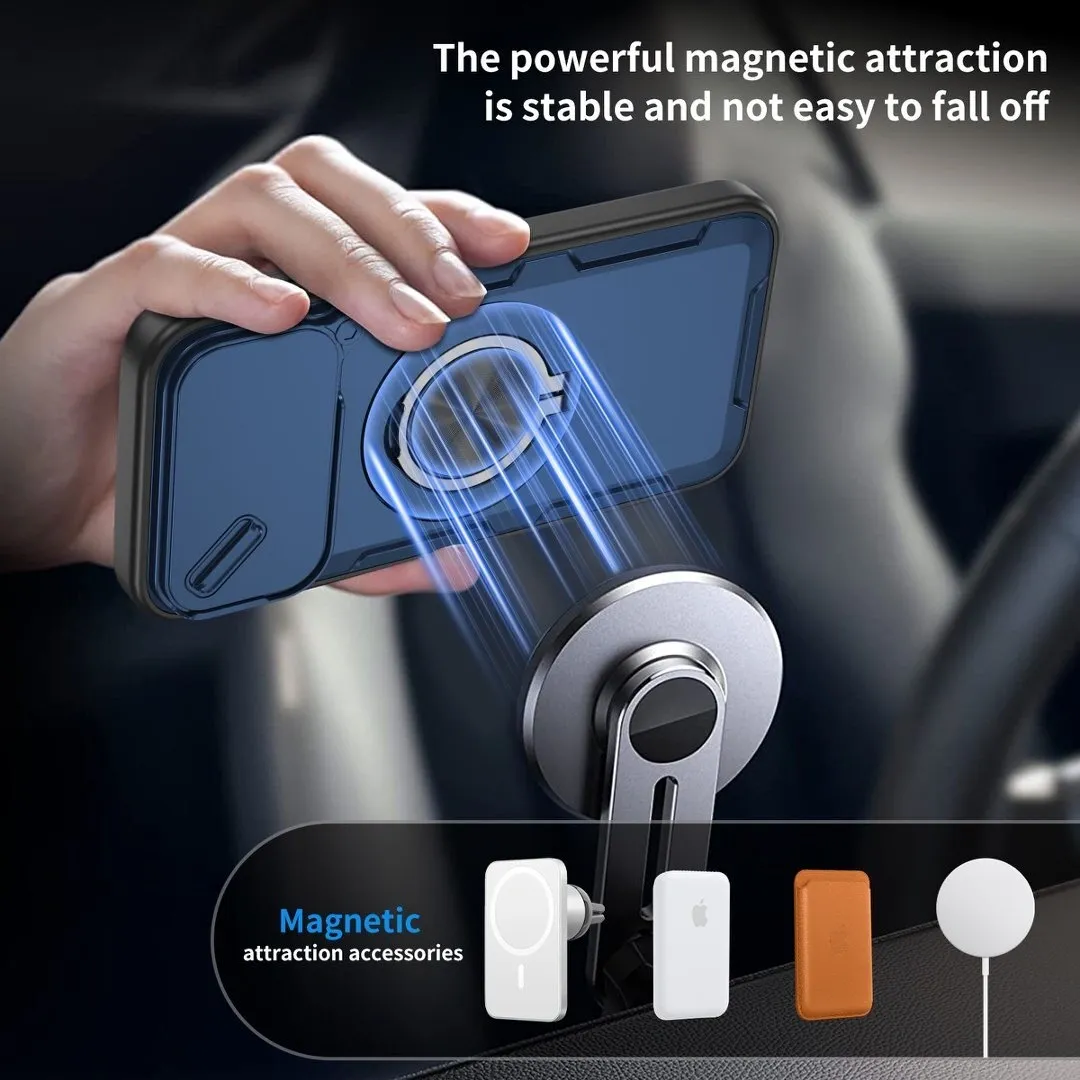 2-in-1 Magnetic Sliding Lens Case, Blue for iPhone 17 Pro Max - Image 3