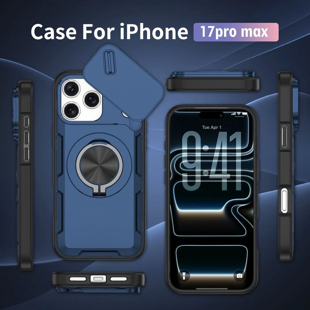 2-in-1 Magnetic Sliding Lens Case, Blue for iPhone 17 Pro Max - Image 4