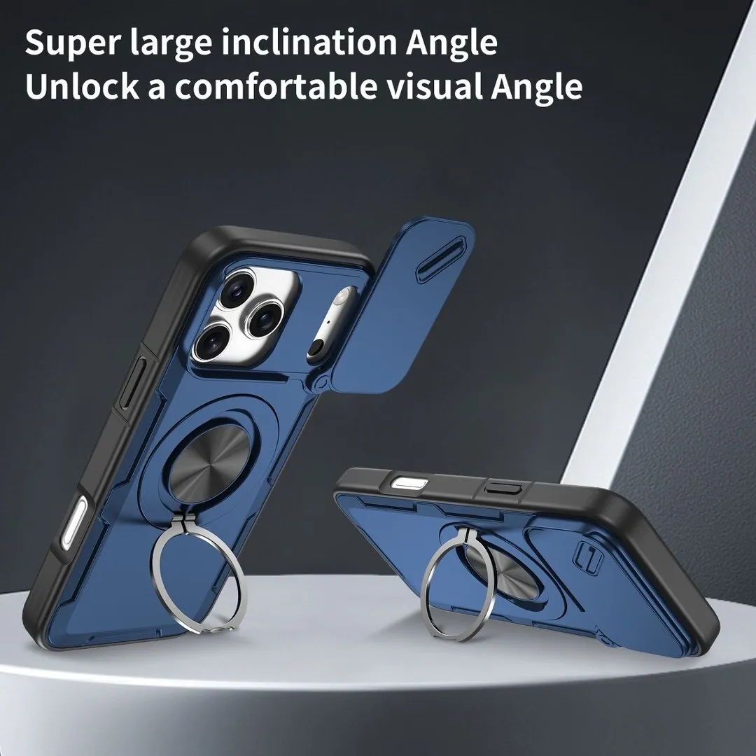 2-in-1 Magnetic Sliding Lens Case, Blue for iPhone 17 Pro - Image 2