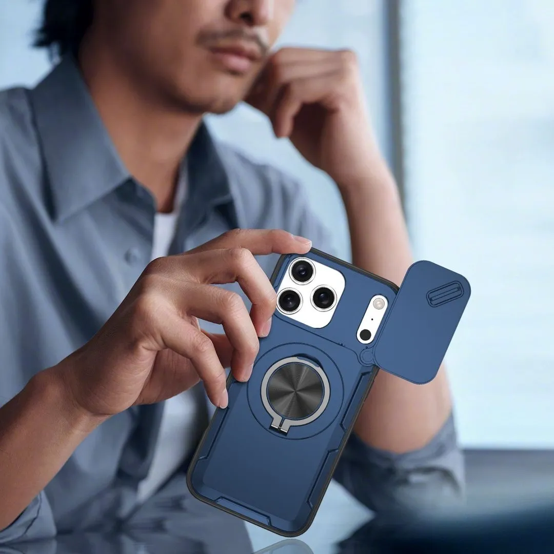 2-in-1 Magnetic Sliding Lens Case, Blue for iPhone 17 Pro - Image 4