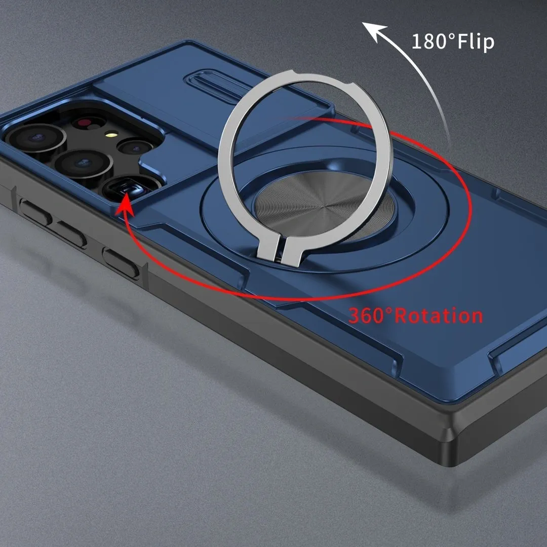 2-in-1 Magnetic Sliding Lens Case, Blue for  Samsung S23Ultra - Image 2