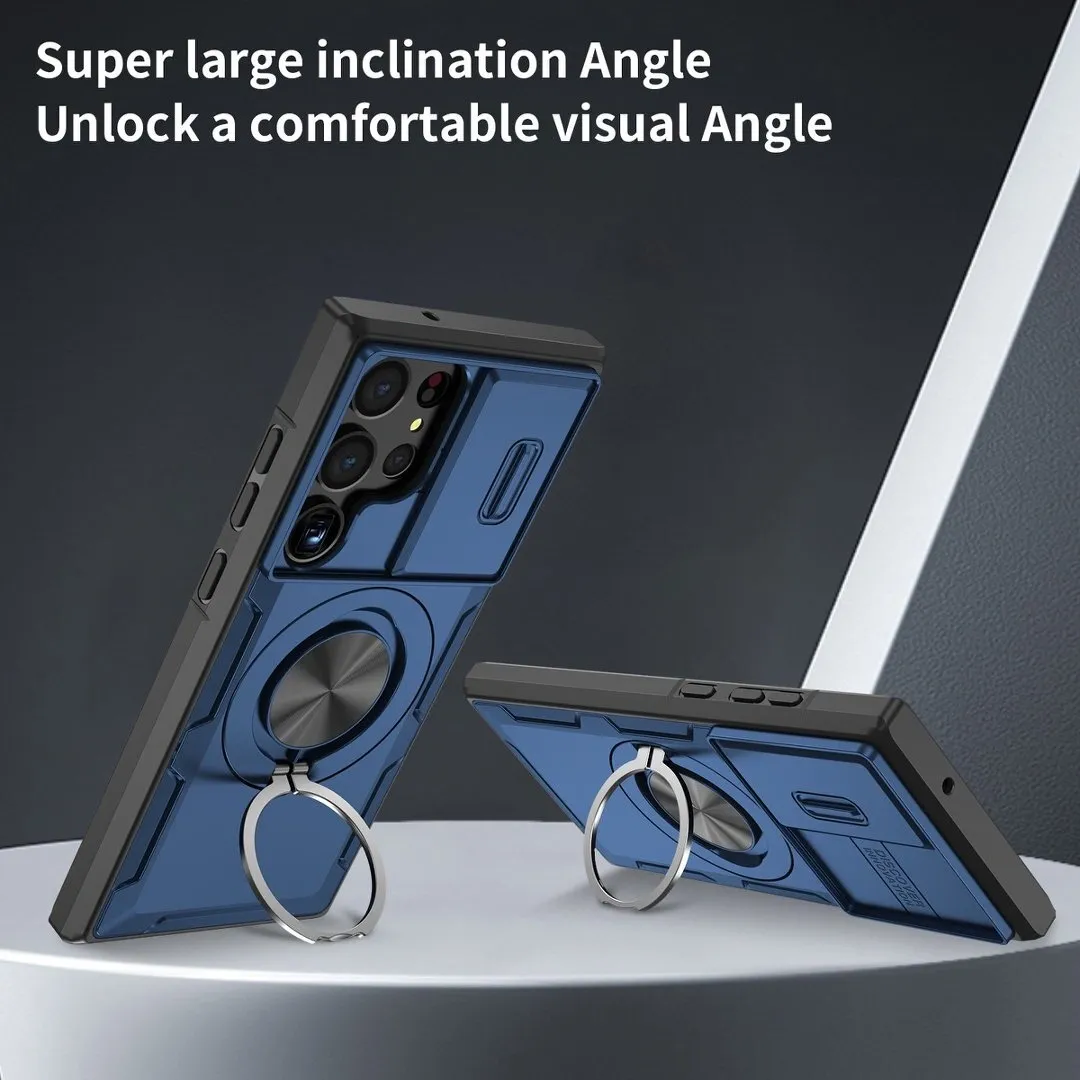 2-in-1 Magnetic Sliding Lens Case, Blue for  Samsung S23Ultra - Image 3