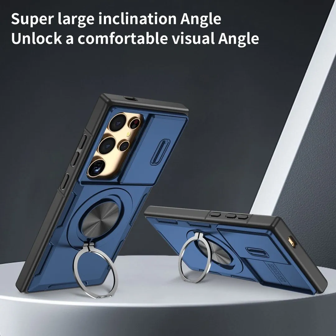 2-in-1 Magnetic Sliding Lens Case, Blue for  Samsung S24Ultra - Image 3