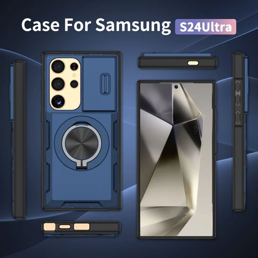 2-in-1 Magnetic Sliding Lens Case, Blue for  Samsung S24Ultra - Image 5