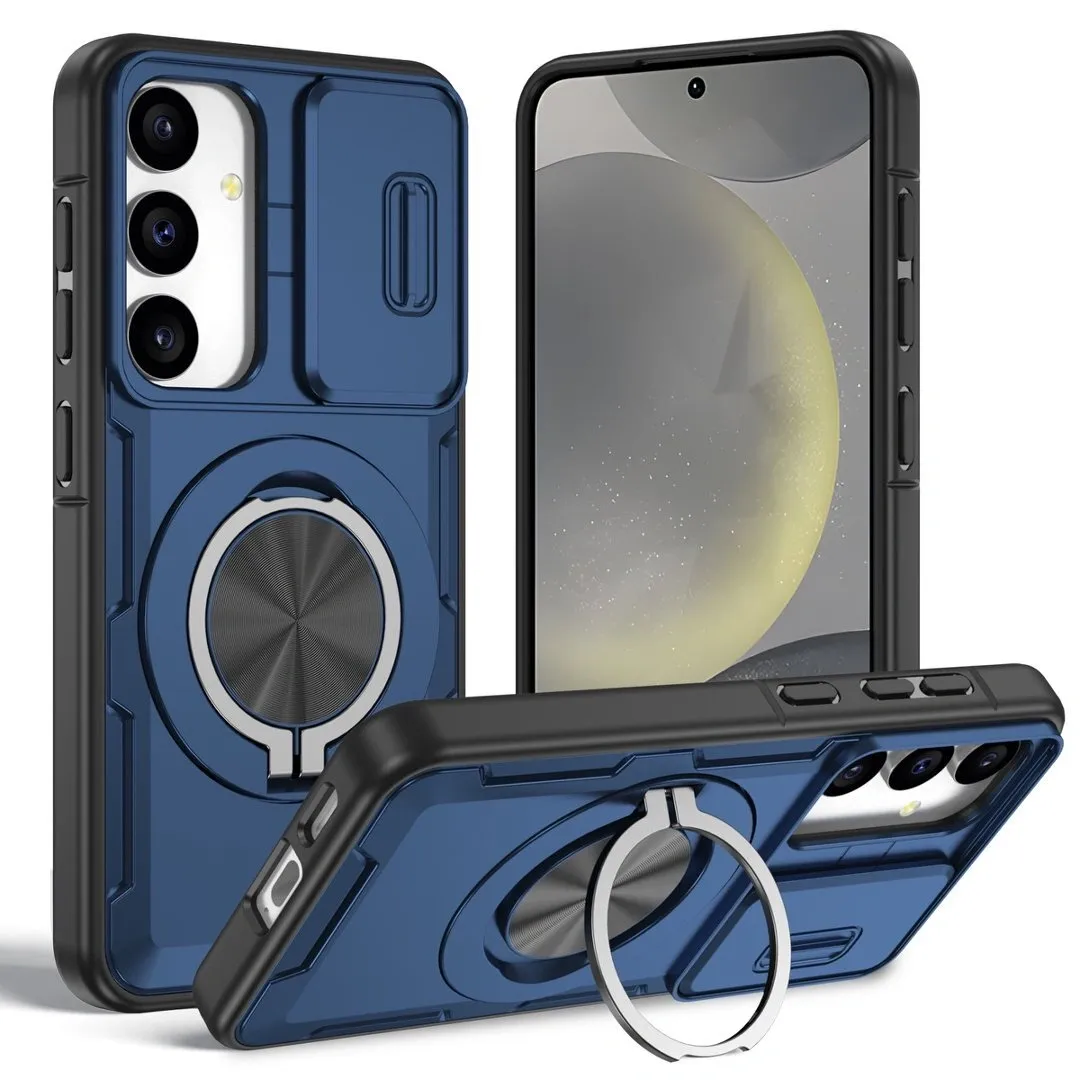 2-in-1 Magnetic Sliding Lens Case, Blue for  Samsung S25 - Image 1