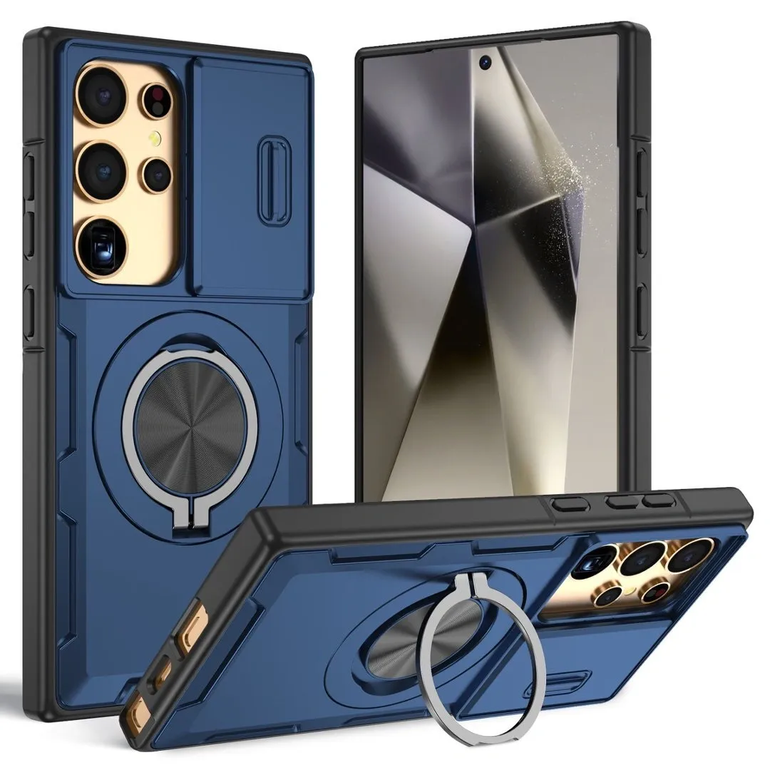 2-in-1 Magnetic Sliding Lens Case, Blue for  Samsung S25Ultra - Image 1