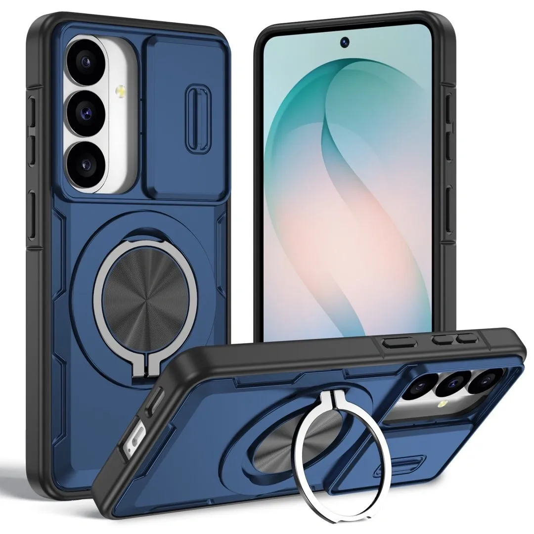 2-in-1 Magnetic Sliding Lens Case, Blue for  Samsung S26 - Image 1