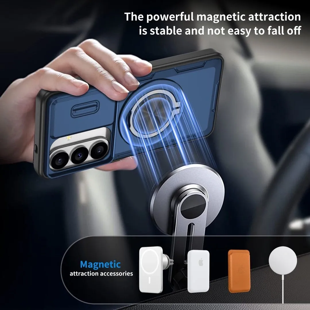 2-in-1 Magnetic Sliding Lens Case, Blue for  Samsung S26 - Image 4