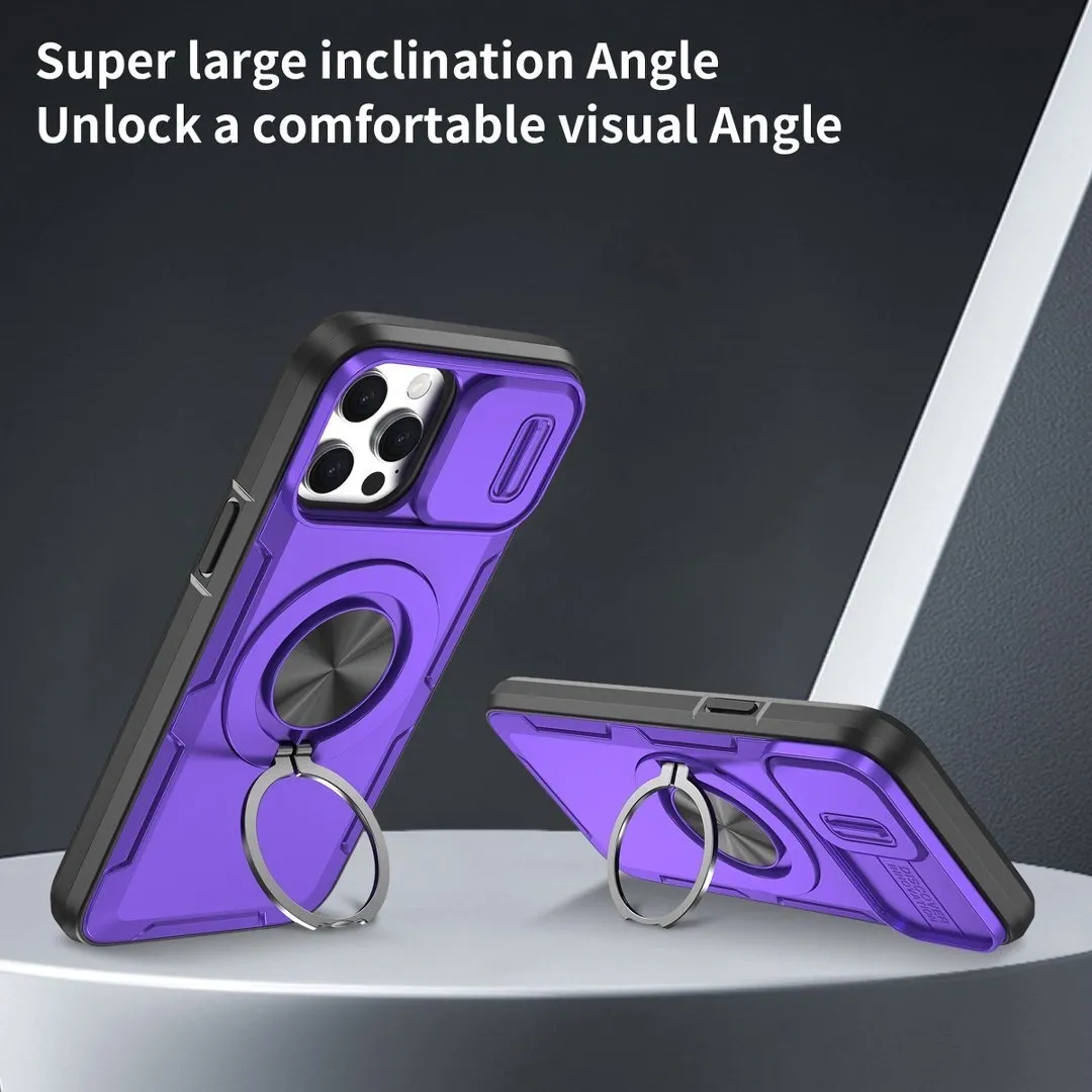 2-in-1 Magnetic Sliding Lens Case, Purple for iPhone 12 Pro Max - Image 3