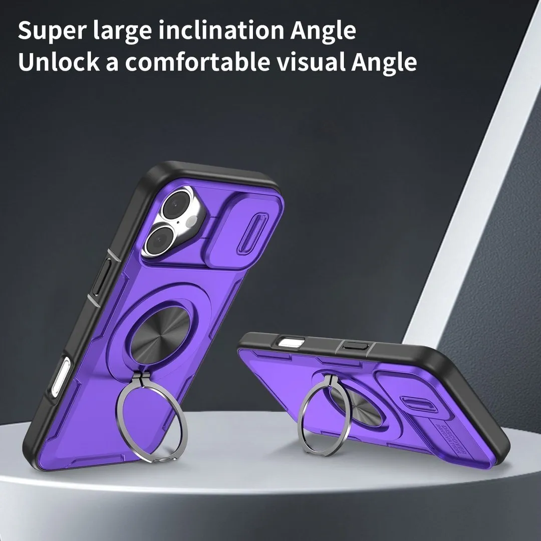 2-in-1 Magnetic Sliding Lens Case, Purple for iPhone 17 - Image 2