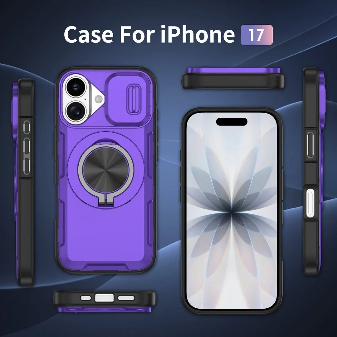 2-in-1 Magnetic Sliding Lens Case, Purple for iPhone 17 - Image 4