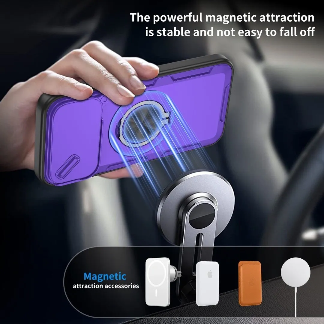 2-in-1 Magnetic Sliding Lens Case, Purple for iPhone 17 Pro Max - Image 3