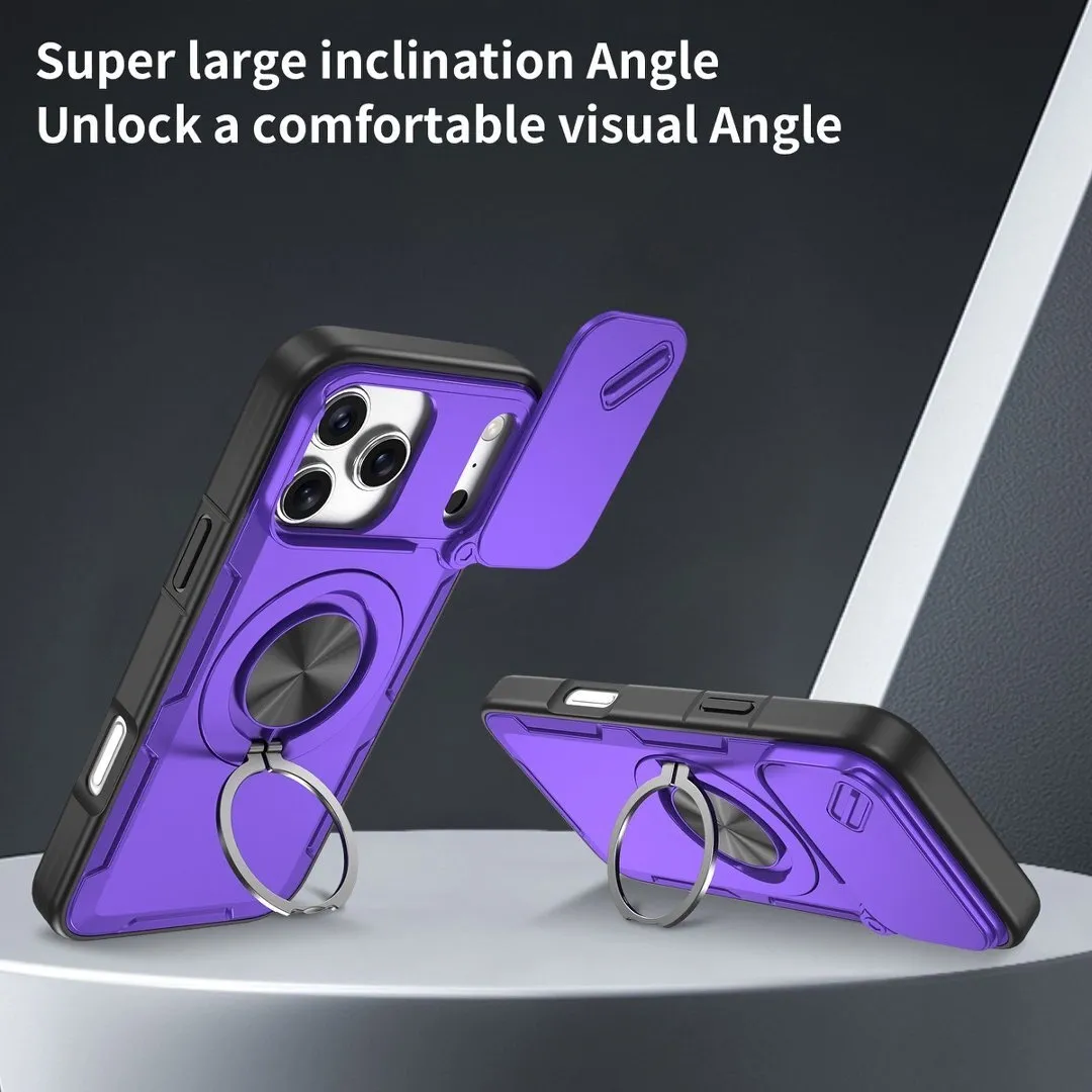 2-in-1 Magnetic Sliding Lens Case, Purple for iPhone 17 Pro - Image 2