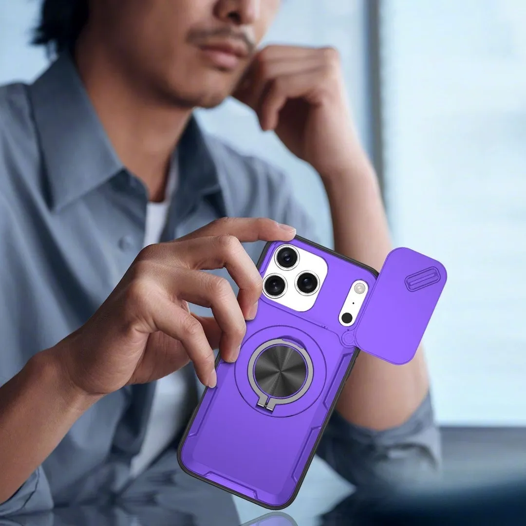 2-in-1 Magnetic Sliding Lens Case, Purple for iPhone 17 Pro - Image 4