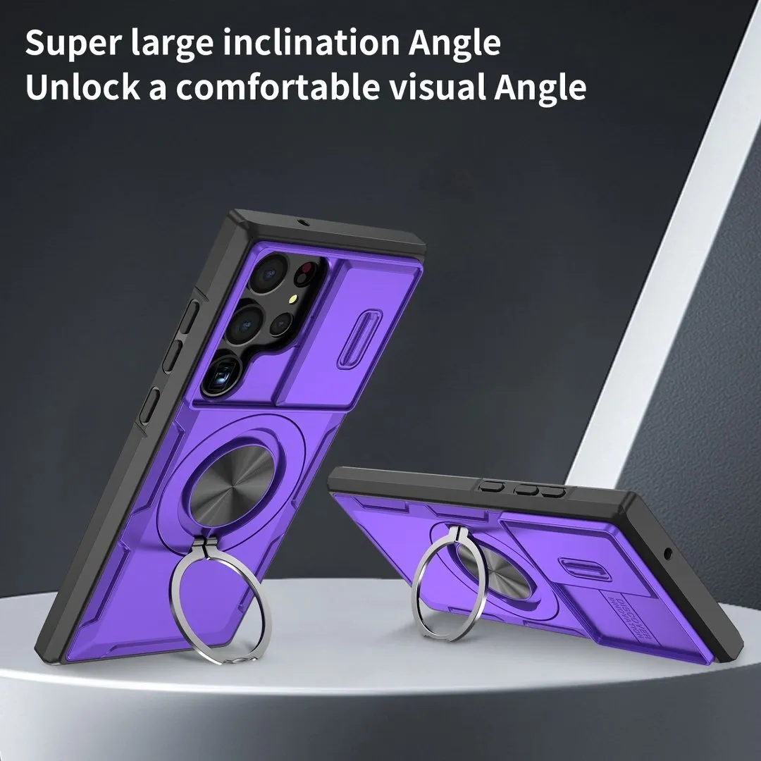 2-in-1 Magnetic Sliding Lens Case, Purple for Samsung S23Ultra - Image 3