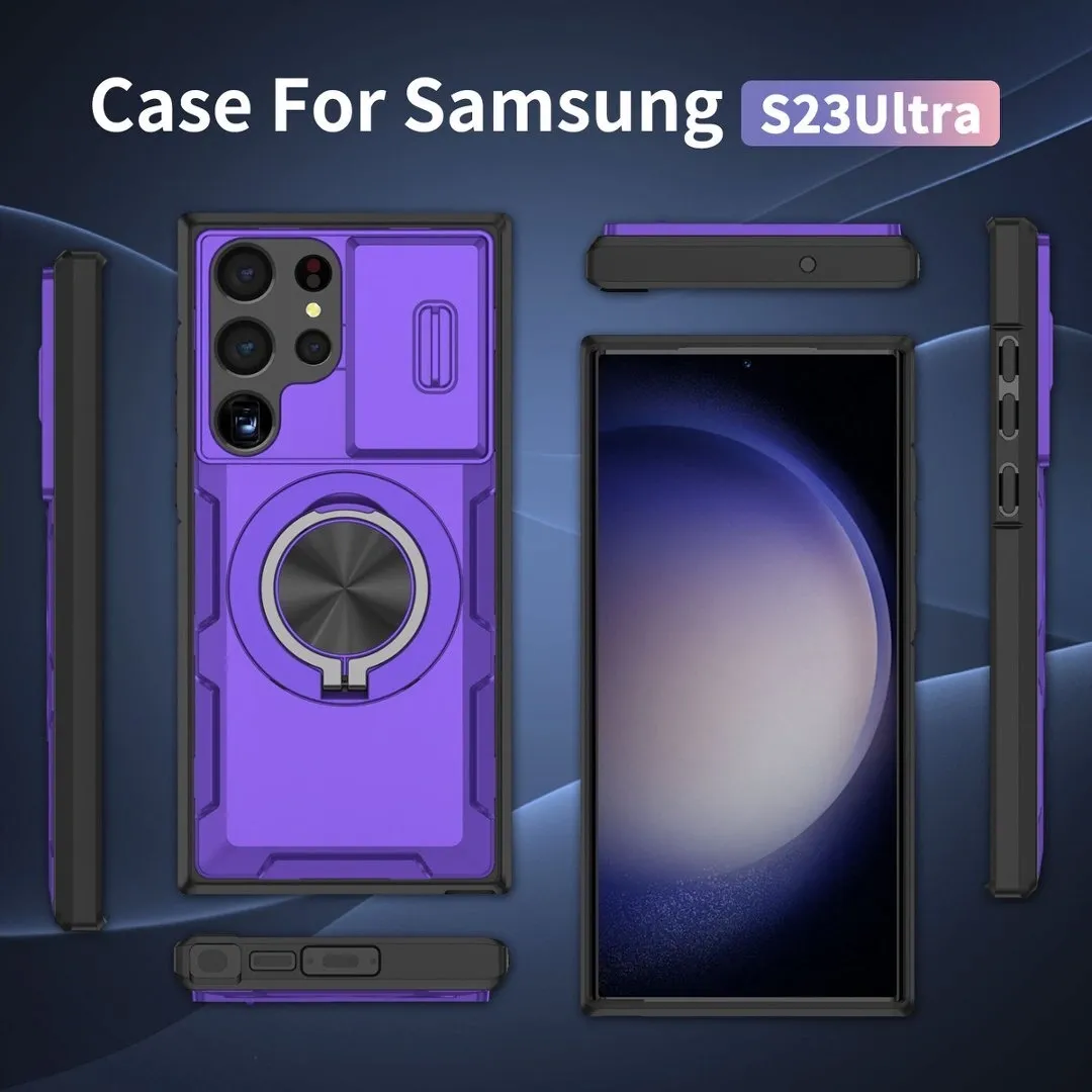 2-in-1 Magnetic Sliding Lens Case, Purple for Samsung S23Ultra - Image 5