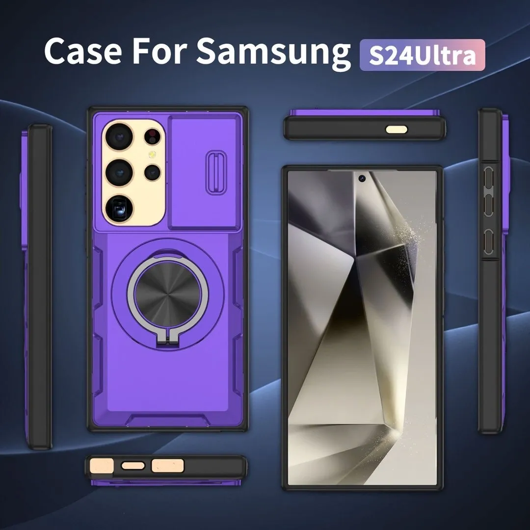 2-in-1 Magnetic Sliding Lens Case, Purple for Samsung S24Ultra - Image 5