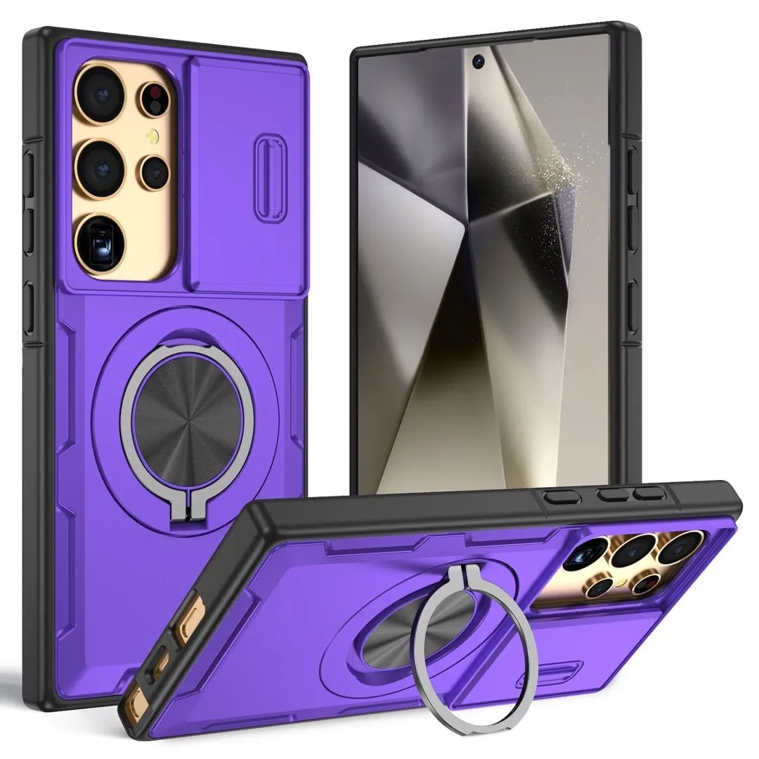 2-in-1 Magnetic Sliding Lens Case, Purple for Samsung S25Ultra - Image 1