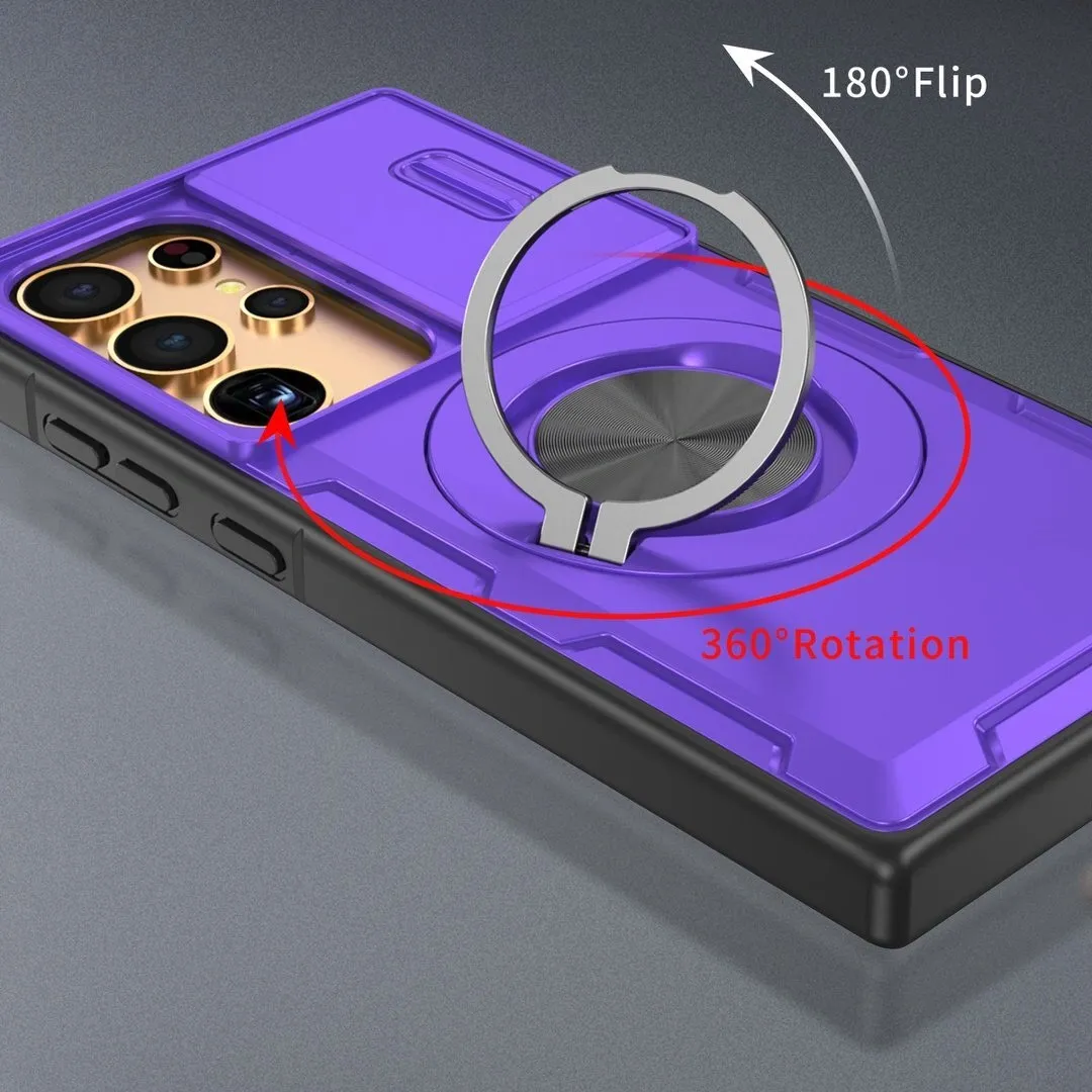 2-in-1 Magnetic Sliding Lens Case, Purple for Samsung S25Ultra - Image 2