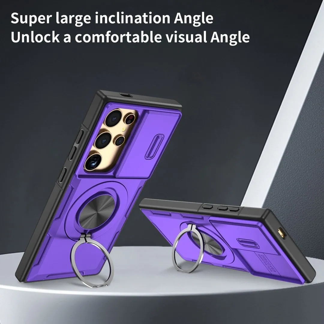 2-in-1 Magnetic Sliding Lens Case, Purple for Samsung S25Ultra - Image 3