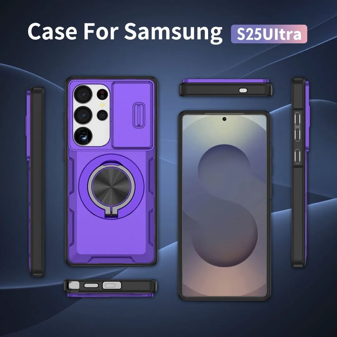 2-in-1 Magnetic Sliding Lens Case, Purple for Samsung S25Ultra - Image 5