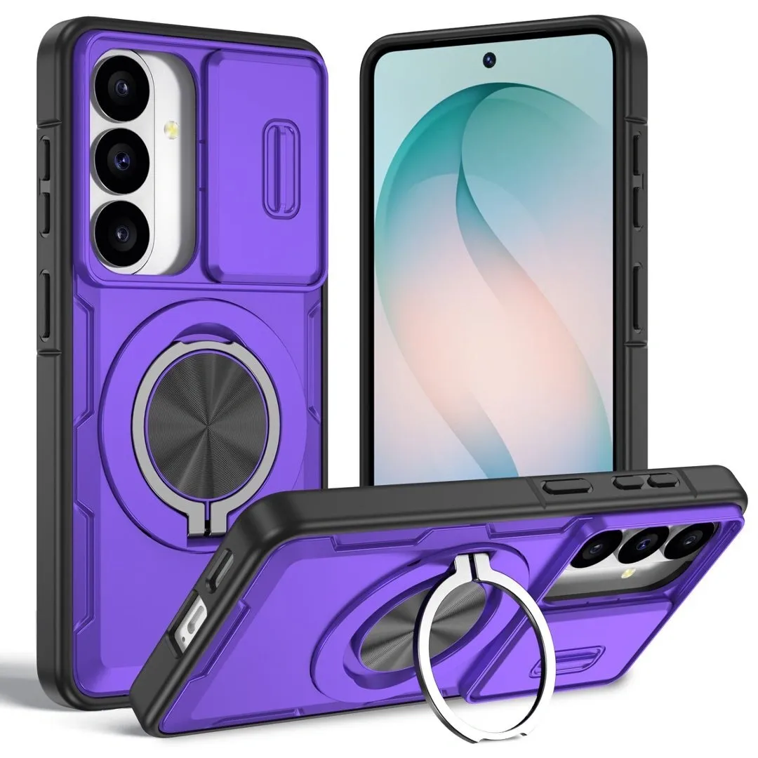 2-in-1 Magnetic Sliding Lens Case, Purple for Samsung S26 - Image 1