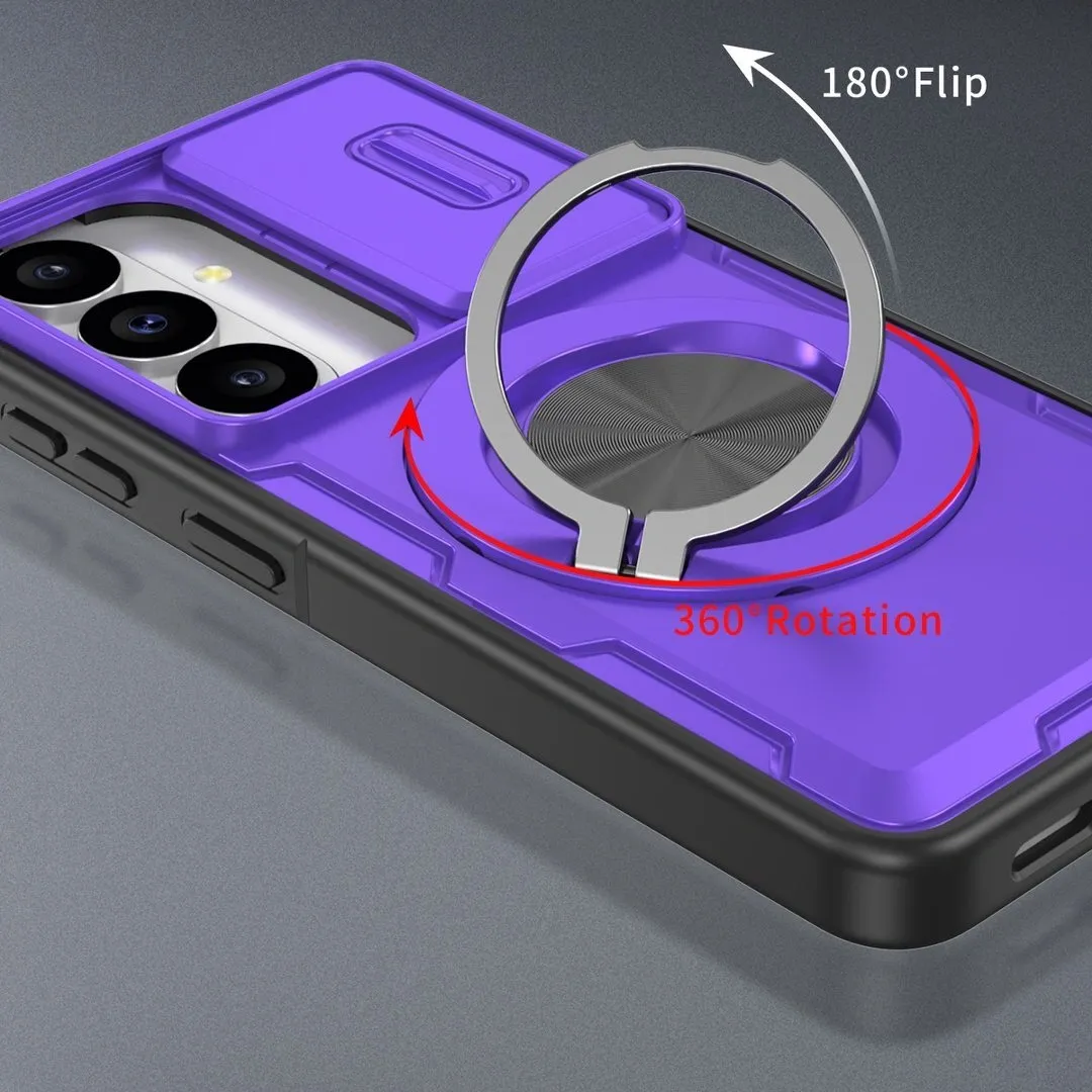 2-in-1 Magnetic Sliding Lens Case, Purple for Samsung S26 - Image 2