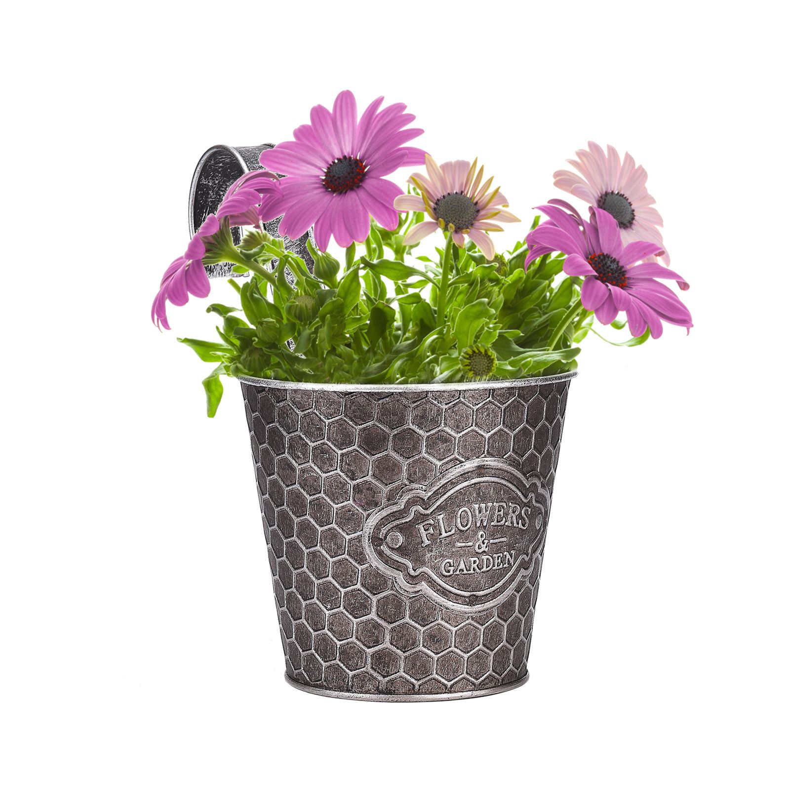 Metal Wall Planter Vertical Ribbed Design Wall Mount Flower Pot - Image 8
