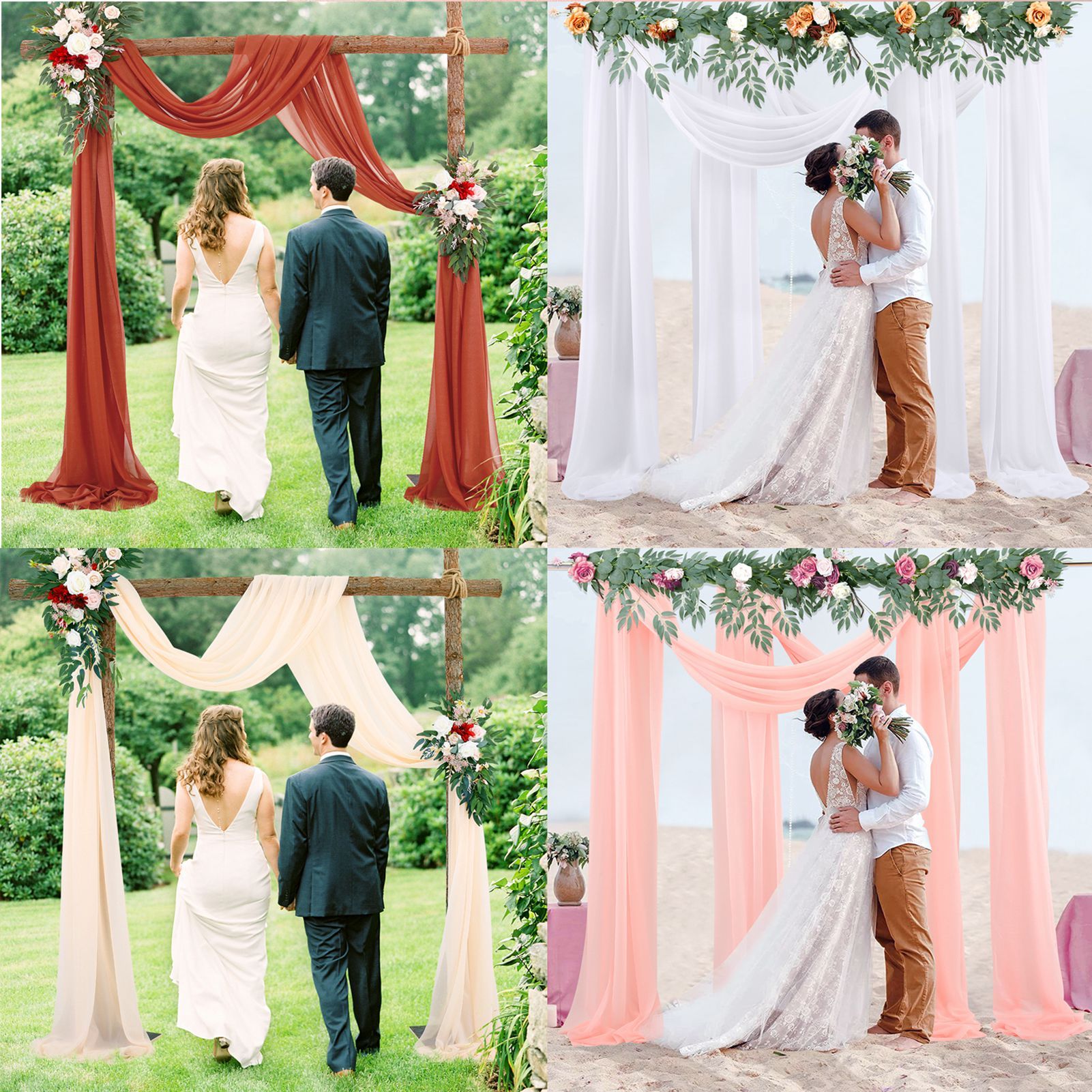 Wedding Arch Chiffon Fabric Drapery Wedding Drapery Arch Decoration Wedding Decor - Image 2