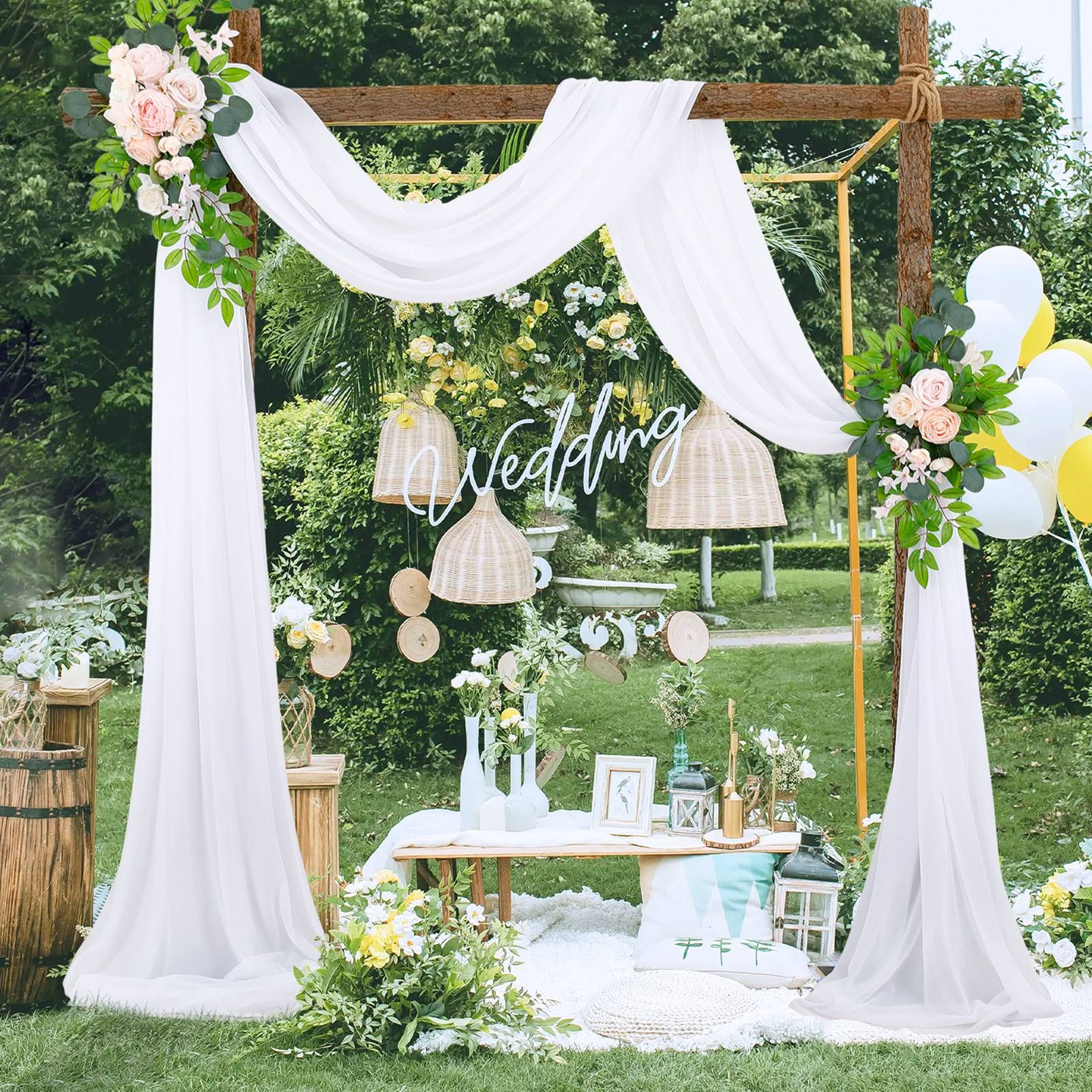 Wedding Arch Chiffon Fabric Drapery Wedding Drapery Arch Decoration Wedding Decor - Image 8