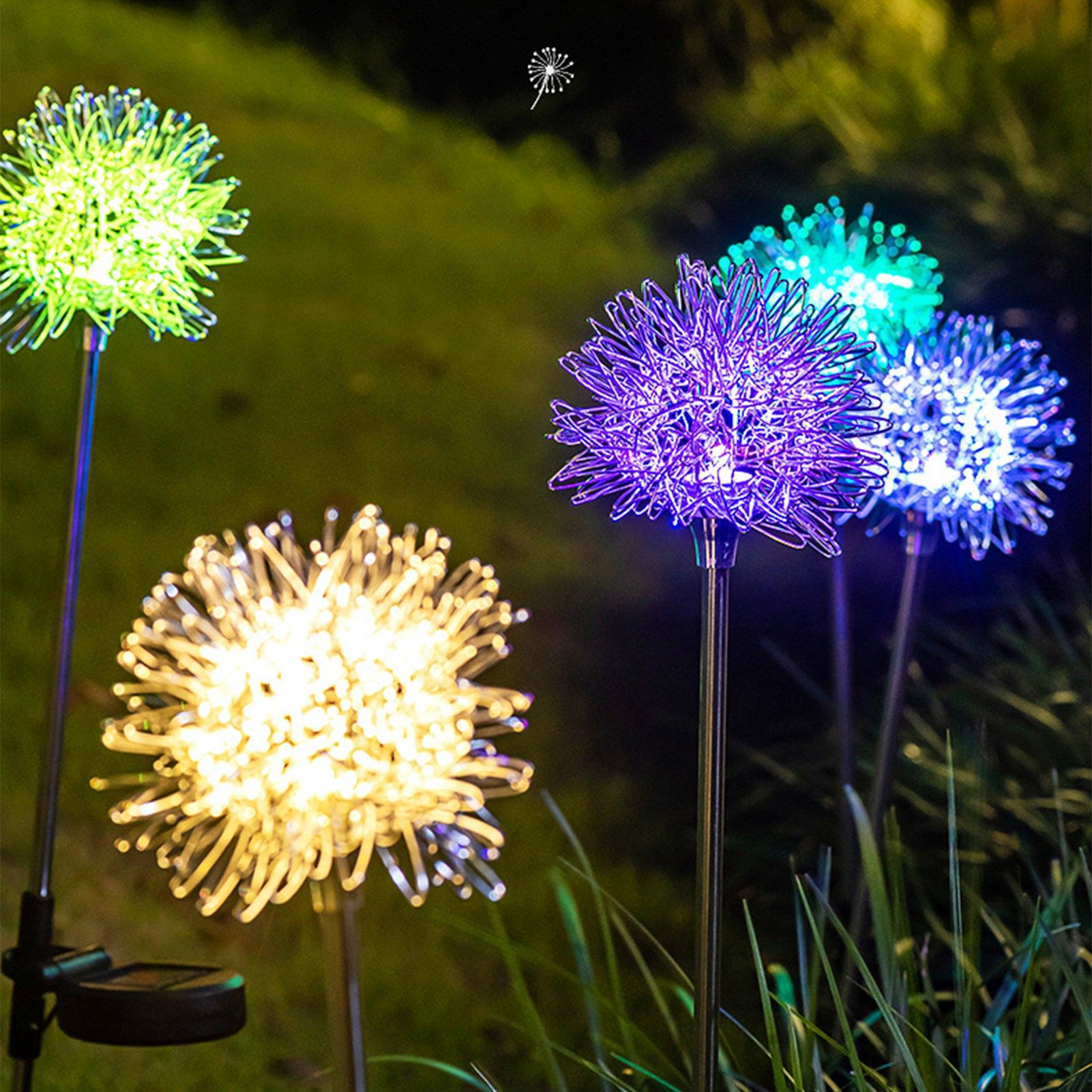 Solar Garden Light Outdoor Dandelion Garden Balcony Decoration Layout Inserted Lawn Lights - Image 6