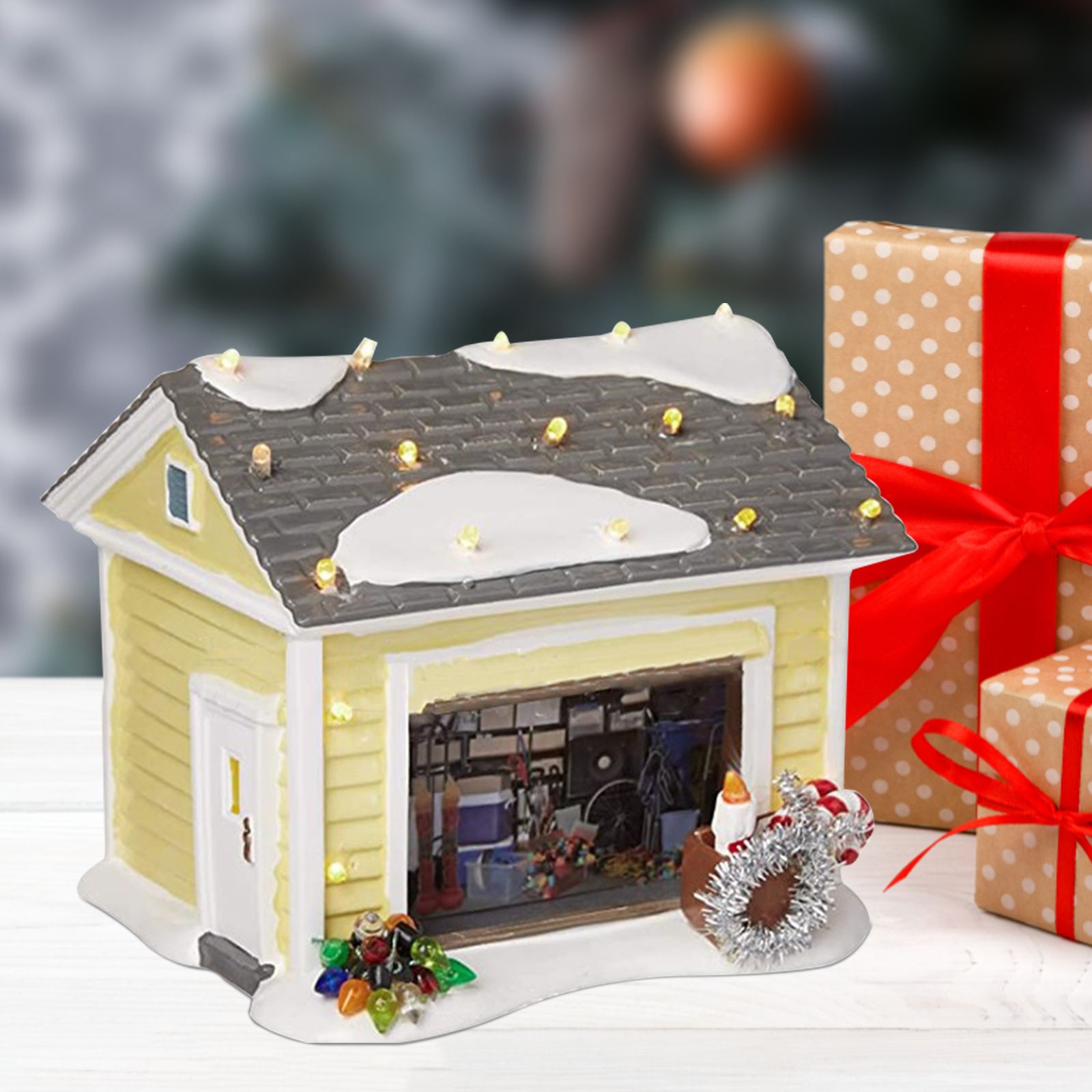 Christmas Village House LED Lighted Desk Building Resin House Statue Ornaments for Tabletop Centerpiece Fireplace Mantel - Image 8