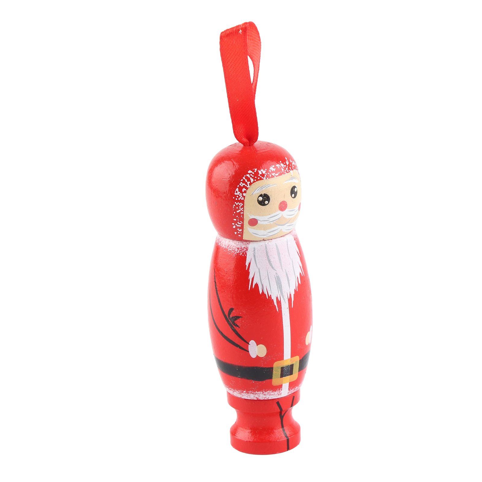Santa Claus Pendant Funny Santa Ornament Christmas Tree Wooden Fun Crafts Decoration - Image 2