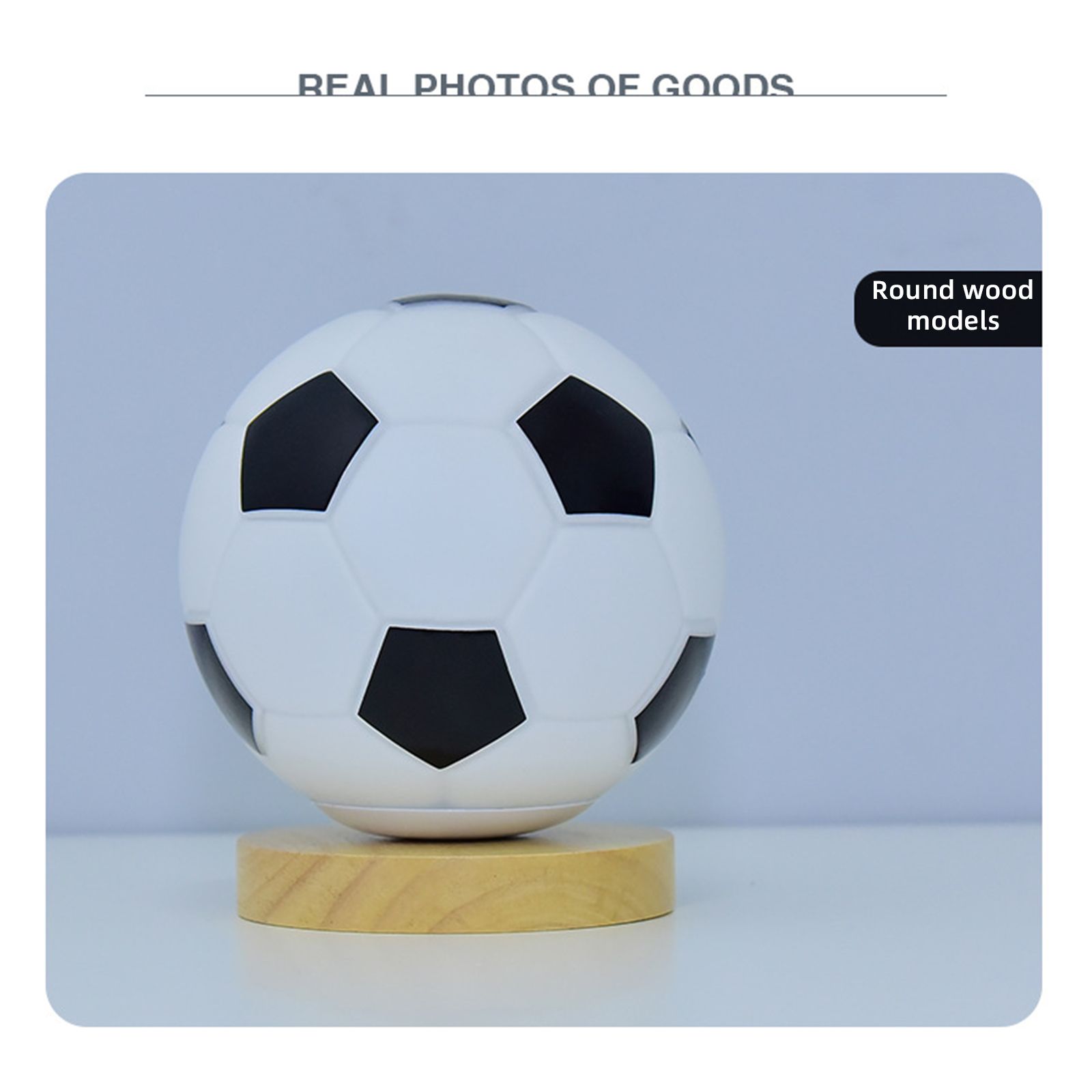 Soccer Remote Control LED Night Light Solid Wood Glass Small Table Lamp Remote Dimming Bedside Bedroom Study Decoration - Image 6