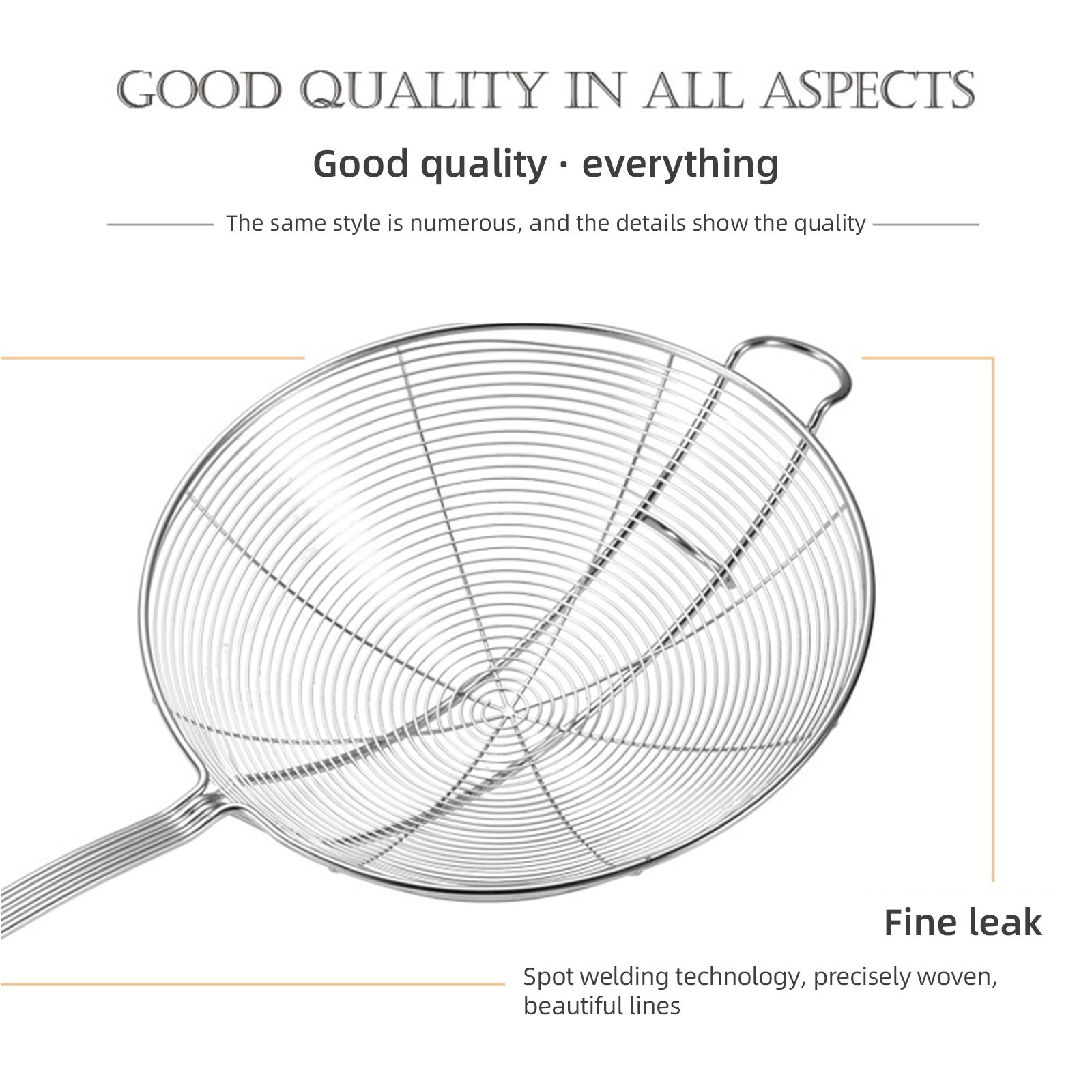 Strainer Spoon Long Stainless Steel Anti Scald Safe Slotted Ladle for Kitchen Cooking Frying Spaghetti - Image 6